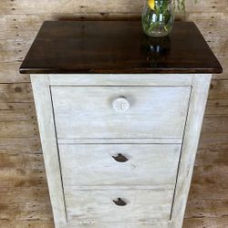 Vintage Look Wood Rustic Farmhouse Country Drop Front Trash Bin Kitchen 