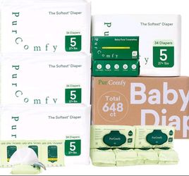 PurComfy 648-Count Baby Diapers & Wipes Bundle (Diapers Size 5)