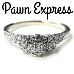 14K Diamond Cluster Engagement Ring 