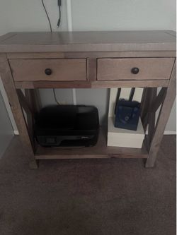 Rustic Wood Console Table with Drawers