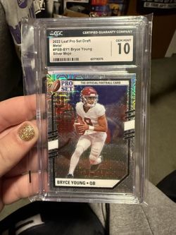 Bryce Young 2022 Leaf Pro Set Draft Metal Silver Mojo #PSBBY1 RC (CGC 10)