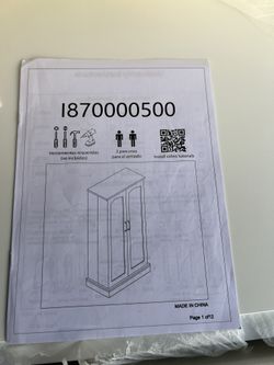 White Storage Cabinet with Double Doors – New in Box