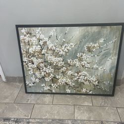 Large Framed Canvas Wall Art - Floral / Cherry Blossom (40" x 30")