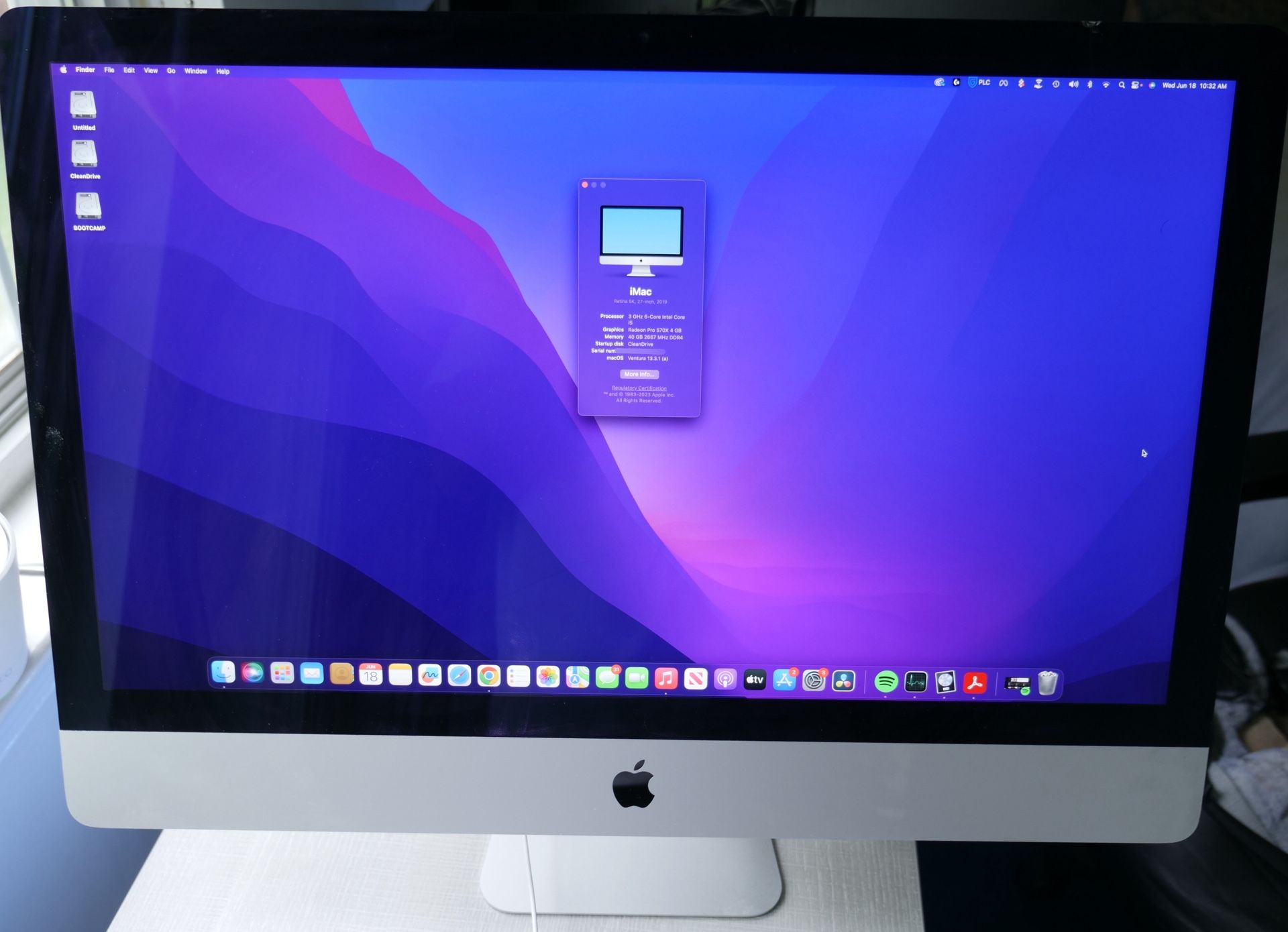 2019 27” 5K Retina iMac - 3.0 GHz 6-Corr Intel i5, 40GB RAM