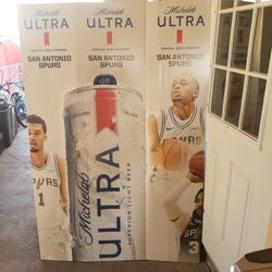 Huge 4ft X 6ft Cardboard Tri-Fold San Antonio Spurs  Michelob Ultra  Wembanyama Keldon Champanie  