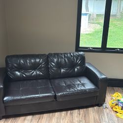 Leather Couch With Queen Sofa Bed
