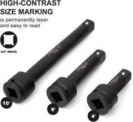 3/4-Inch Drive Impact Extension Bar Set