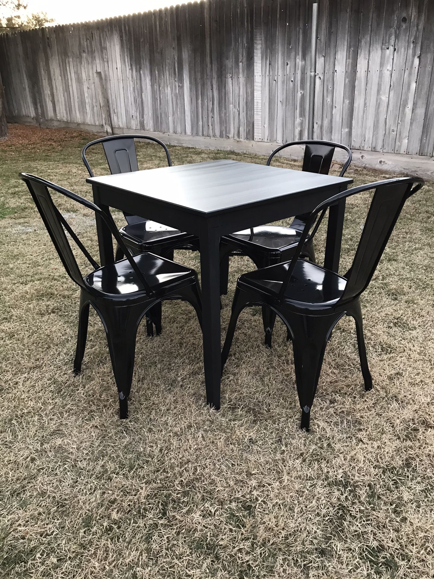 Black IKEA Square Dining Table And Chairs