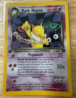 Dark Hypno Pokémon Card Team Rocket 1st Edition Holo