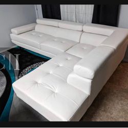 New White Sectional Sofa Couch 