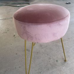 Pink And Gold Small Stool 