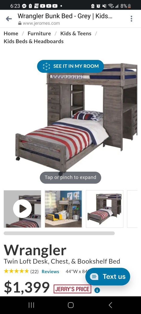 Twin Loft Bed And Desk, From Jerome's for Sale in Chula Vista, CA OfferUp