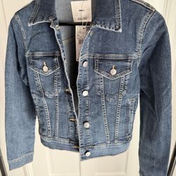 Mango - Dark Blue Pocketed Denim Jacket, XS