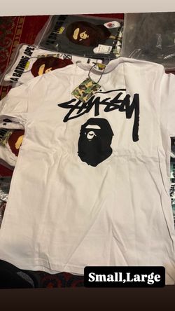 Stussy x BAPE Collab White T-Shirt