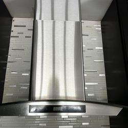 COSMO 668A750 Wall Mount Range Hood 380-CFM with Ducted Glass Chimney