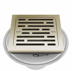 Delta Faucet 4 Inch Tile-In Square Shower Floor Drain Polished Nickel, Shower Drain Kit, Square Shower Drain, Chrome Shower Drain, Shower Floor Drain,