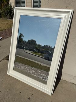 Large white rectangular mirror
