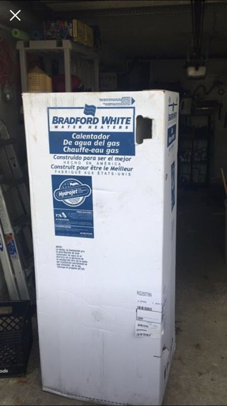New Gas hot water heater. Bradford White RG250T6N 50 Gallon - 40,000 BTU Defender Safety System High EF Residential Water Heater Can be delivered f