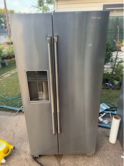 72" Counter-Depth Refrigerator with External Dispenser: Monochromatic Stainless Steel