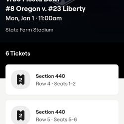 Great Uppers Fiesta Bowl Oregon Vs Liberty Tickets 