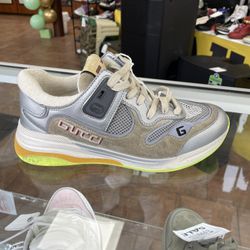 Gucci Ultra Space Silver Metallic Sneakers Size 7 US 👟 Luxury Designer – Pawn Shop Deal 💰