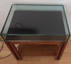 2 Custom Made wooden glass end display case tables cases