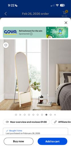 59x16 stand up mirror