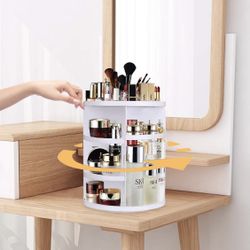 Makeup Organizer, 360 Degree Rotating Adjustable Detachable Makeup Holder, Large Capacity Cosmetics Storage Drawers Display Box For Dresser, Bedroom, 