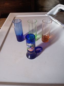 Vintage Shot Glass Lot 4pc