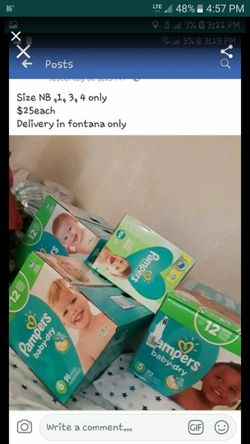 Size4...150ct baby dry Size3..168ct baby dry Size5...132ct baby dry Size4...150ct baby dry Only! Free delivery in pomona