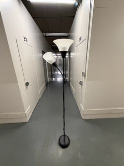 2-Light Floor Lamp with Adjustable Reading Light – Black