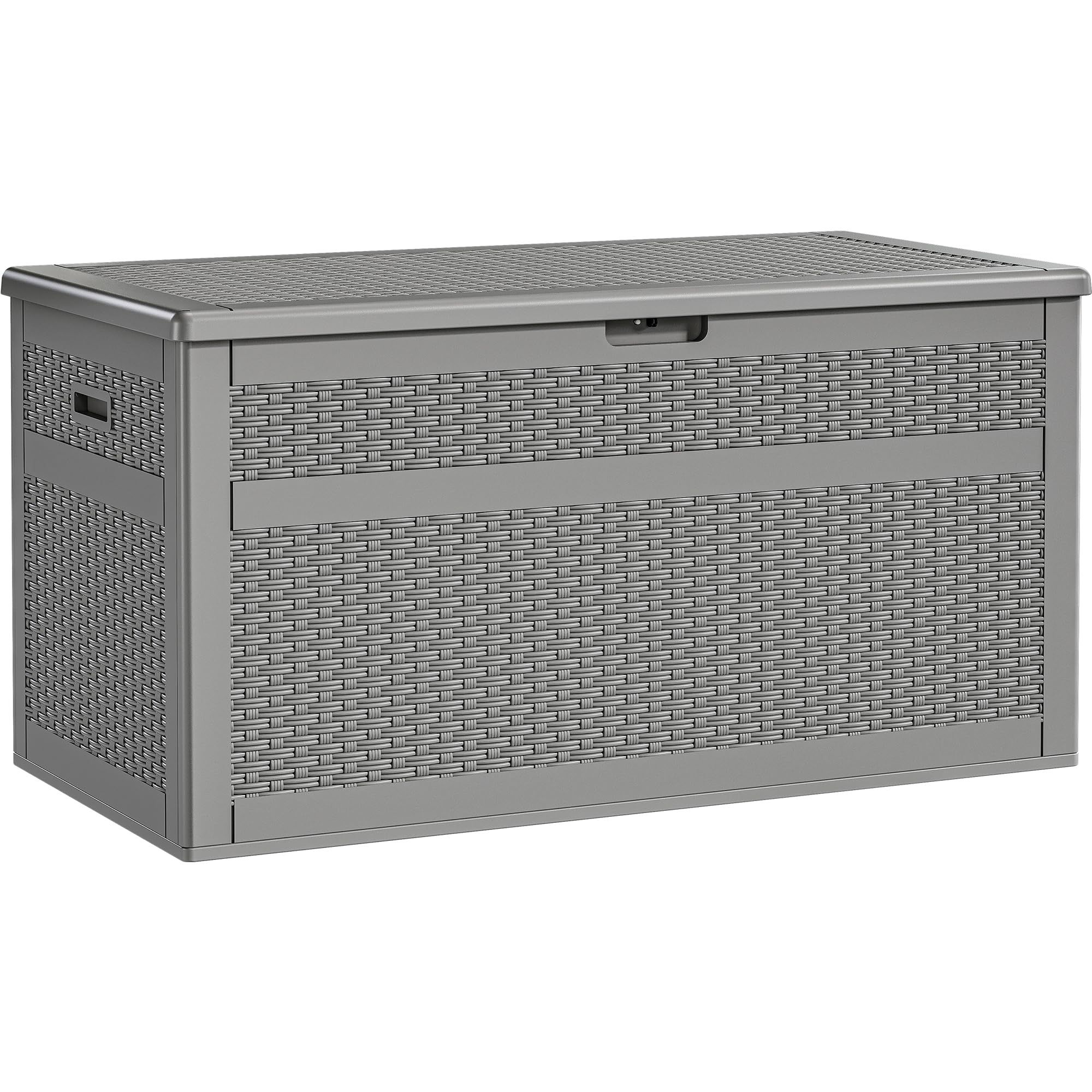 XXL 230 Gallon Large Deck Box, Double-Wall Resin Rattan Outdoor Storage Box with Flexible Divider for Patio Cushions Pool Float Garden Tools, 1000lbs