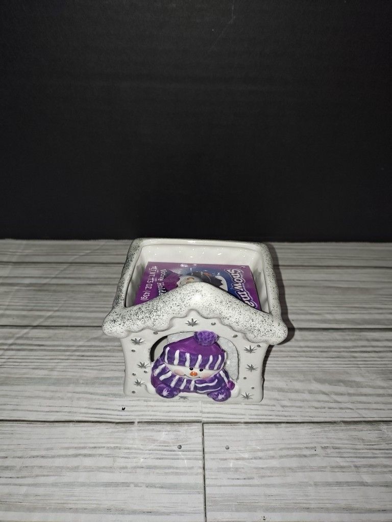 Houston Harvest Gift Products Snowman & House Collectible Votive Candle Holder