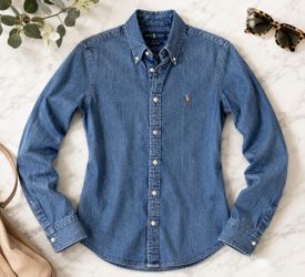 Polo Ralph Lauren Custom Fit Chambray Button Down Shirt XS | Denim Blue | Men's or Women's