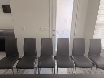 Faux Leather Dining Chairs - 6