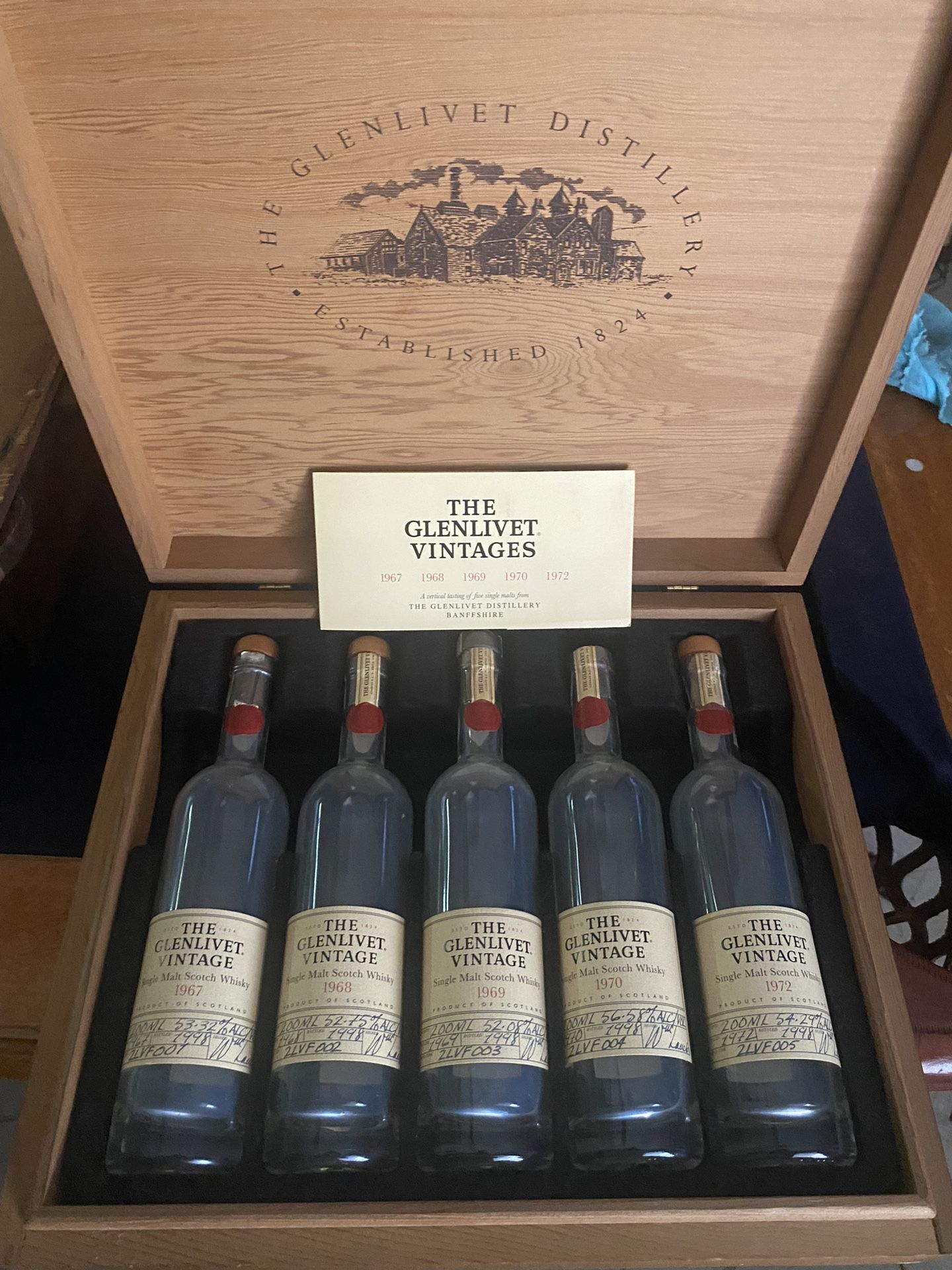 Empty Bottle The Glenlivet Vintage Set Empty Bottle The Glenlivet Vintage Set