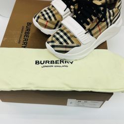 Burberry Nova Check Beige Regis Sneakers size 39