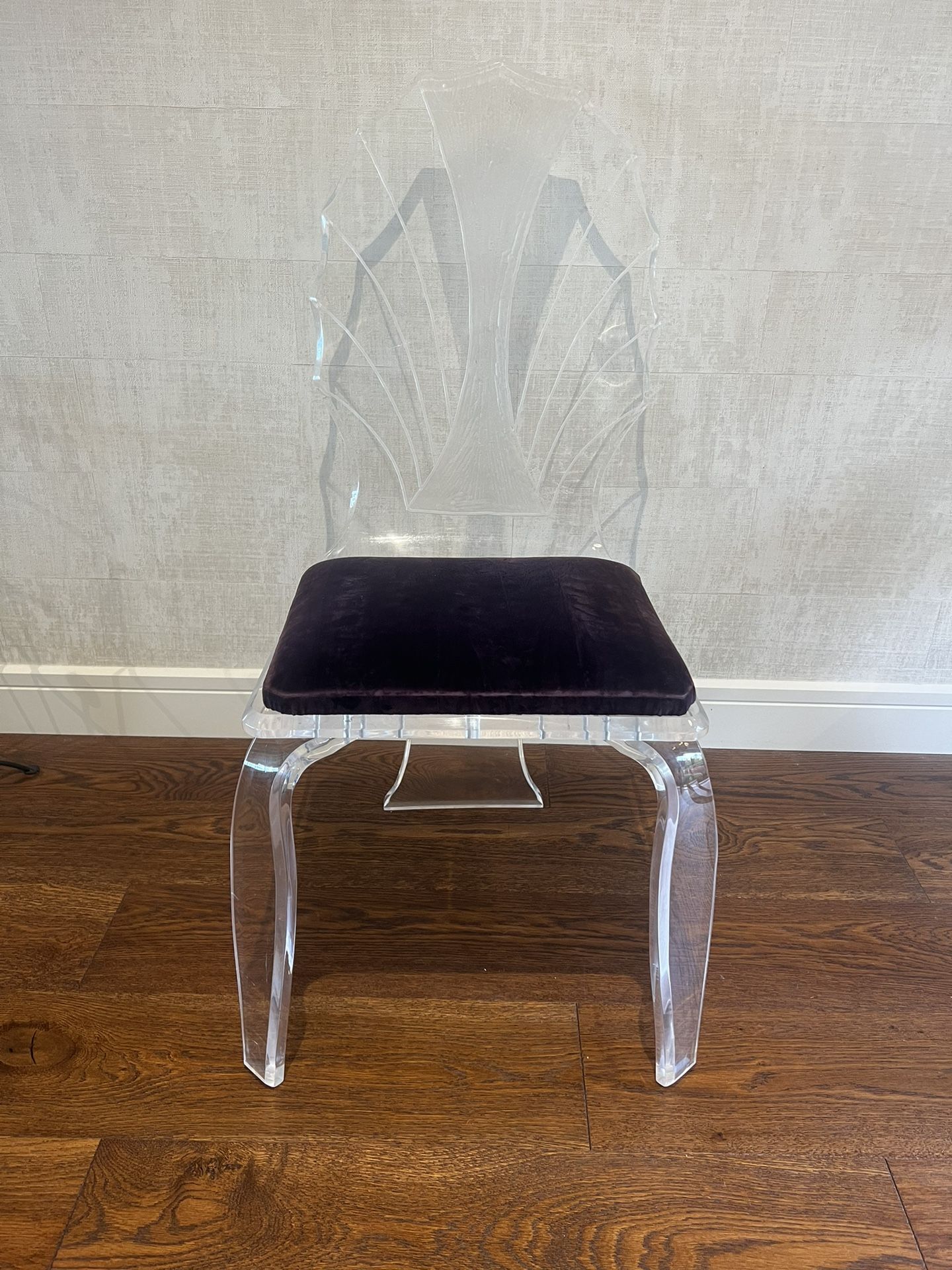 Fabulous Vintage Lite, Acrylic Etched Scalloped, Art Deco, Accent Chair