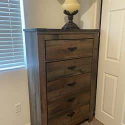 Tall Dresser And Lamp 