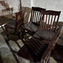 Six Solid Wood Chairs