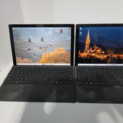 Two powerful Microsoft Surface Pro 4 tablets available. Both have Intel i5 6th Gen, 8GB RAM, 256GB SSD. Running Windows 11 Pro. Good for work or schoo