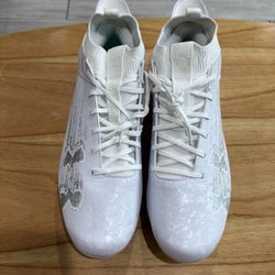 Under Armour Blur Smoke Suede 2.0 MC Football Cleats (contact info removed)-101 White Men’s 13