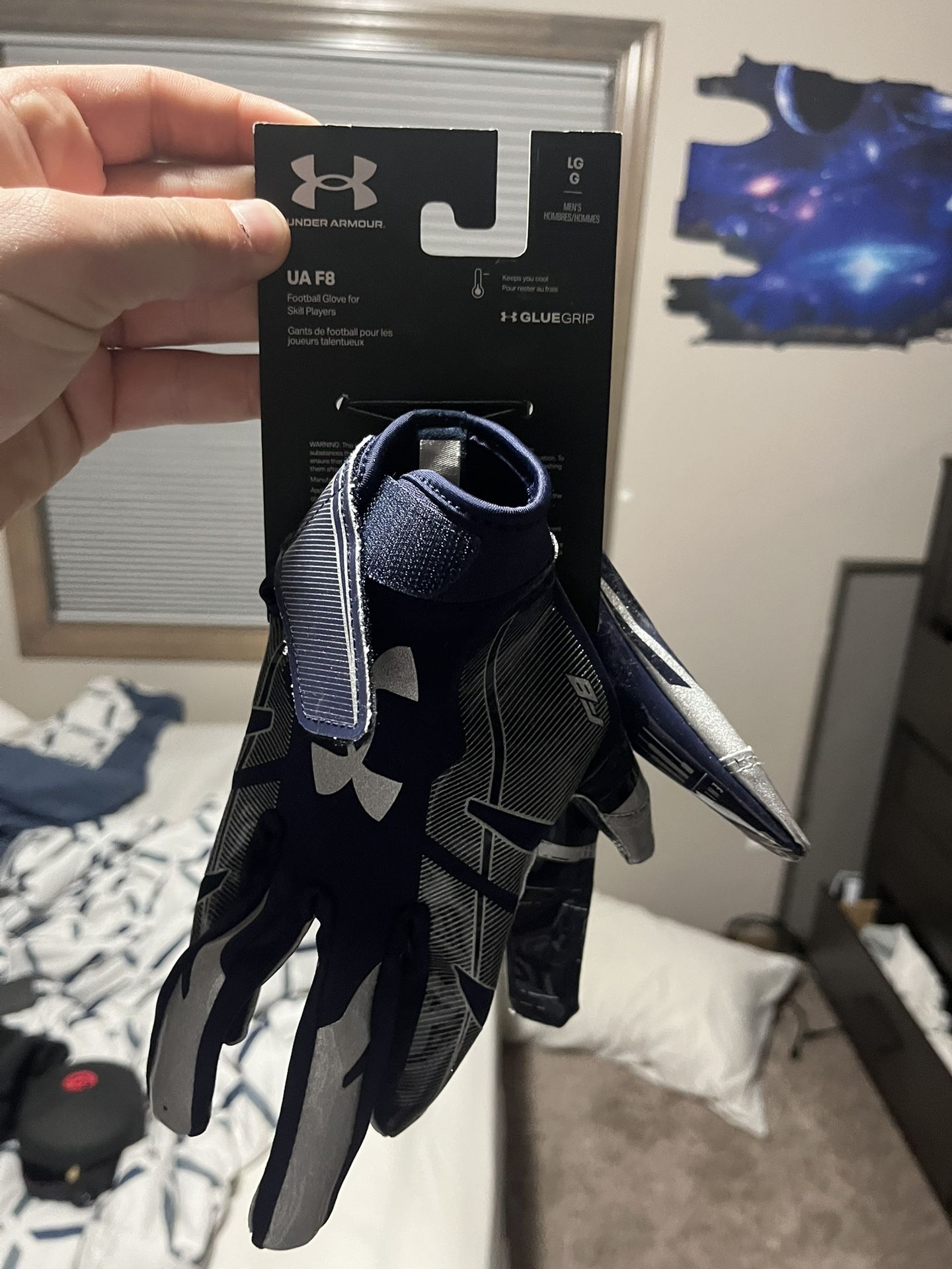 Youth Large Under Armor Football Gloves