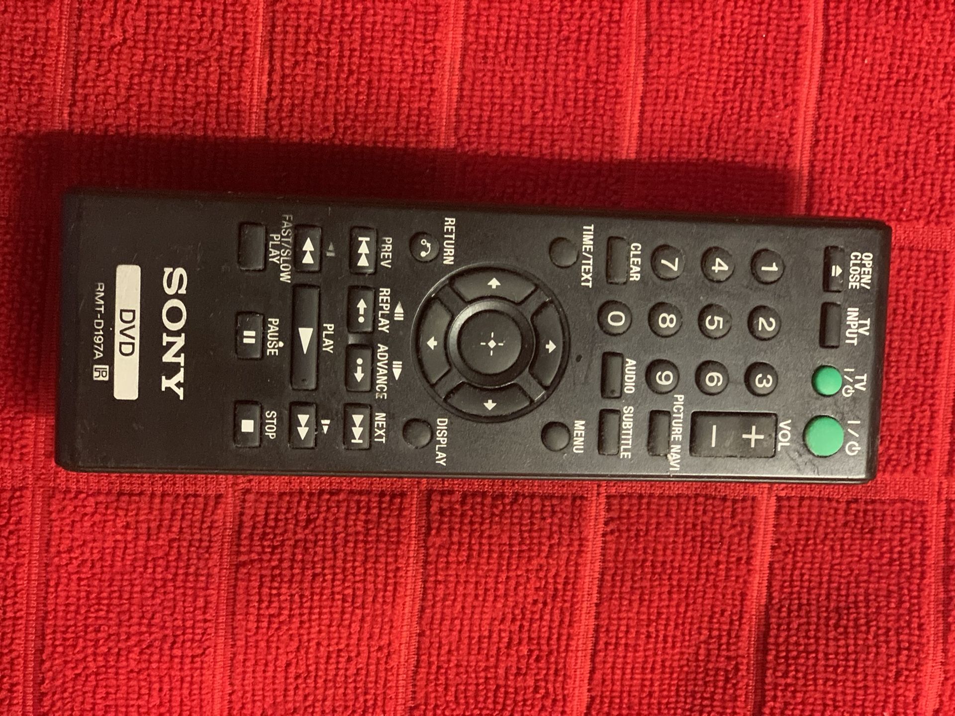 Sony dvd remote