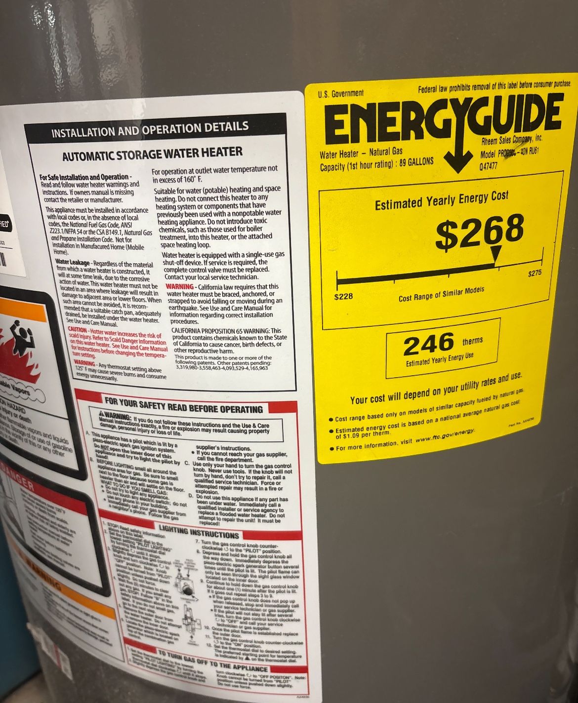 50 Gallon Water Heater For Sale (brand new)