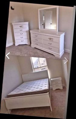 New 4pc. White Queen Bedroom set