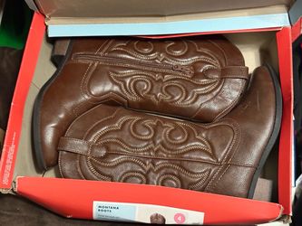 Montana Brown Cowboy Boots Size 4