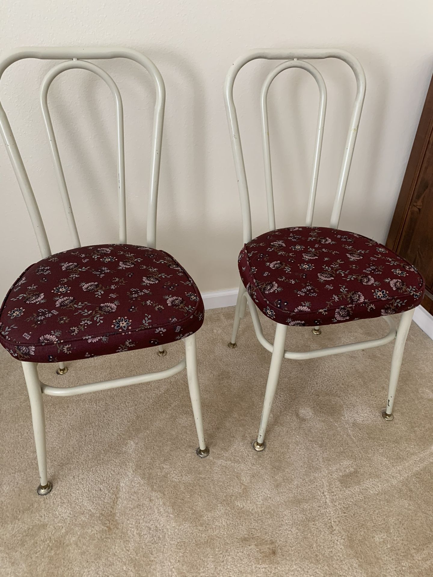2 - Douglas Furniture Vintage Bistro Bend Metal Dining Chairs 1970’s
