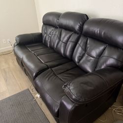 Black leather couch
