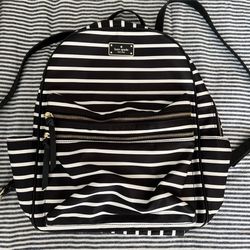 Kate Spade Wilson Road Bradley Black White Stripe Backpack